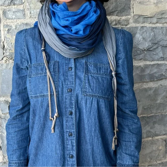 Large Blue Scarf - Picture 2 of 5